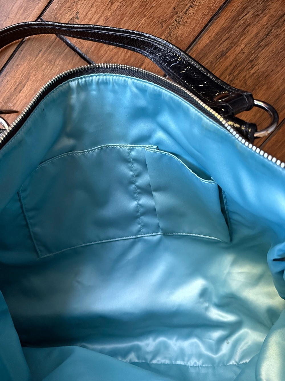 Coach Black Poppy Canvas Sateen Signature Tote Bag - Picture 8 of 10